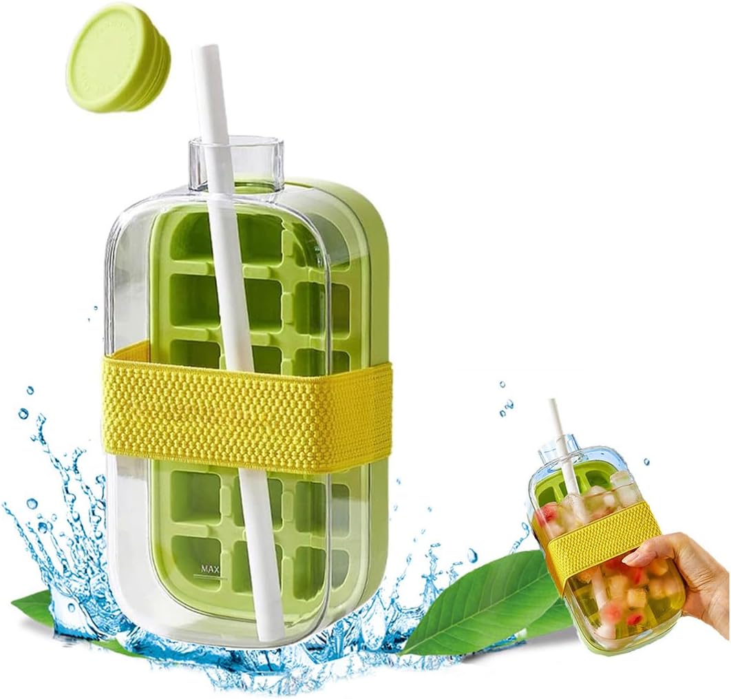 2-in-1 Ice Cube Bottle with Straw | Perfect For Summer | Buy 1 Get 1 FREE