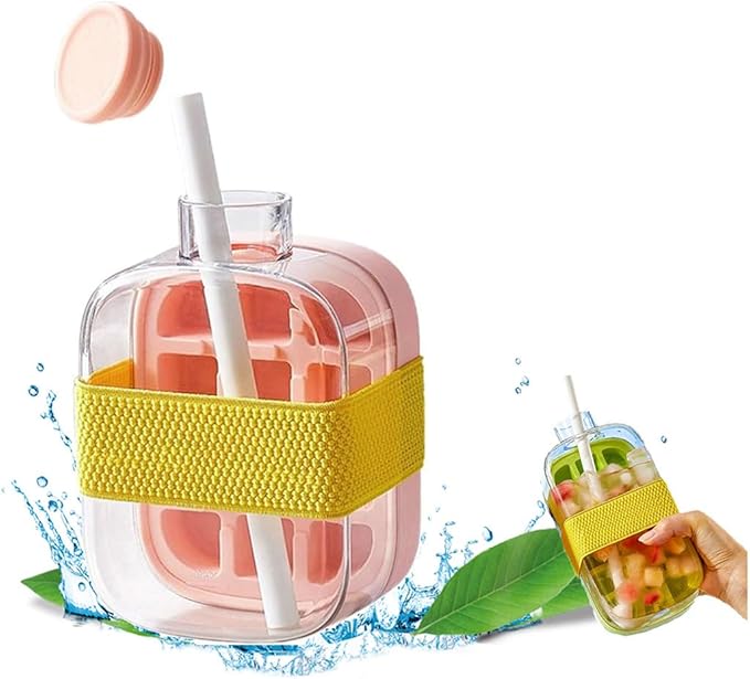 2-in-1 Ice Cube Bottle with Straw | Perfect For Summer | Buy 1 Get 1 FREE