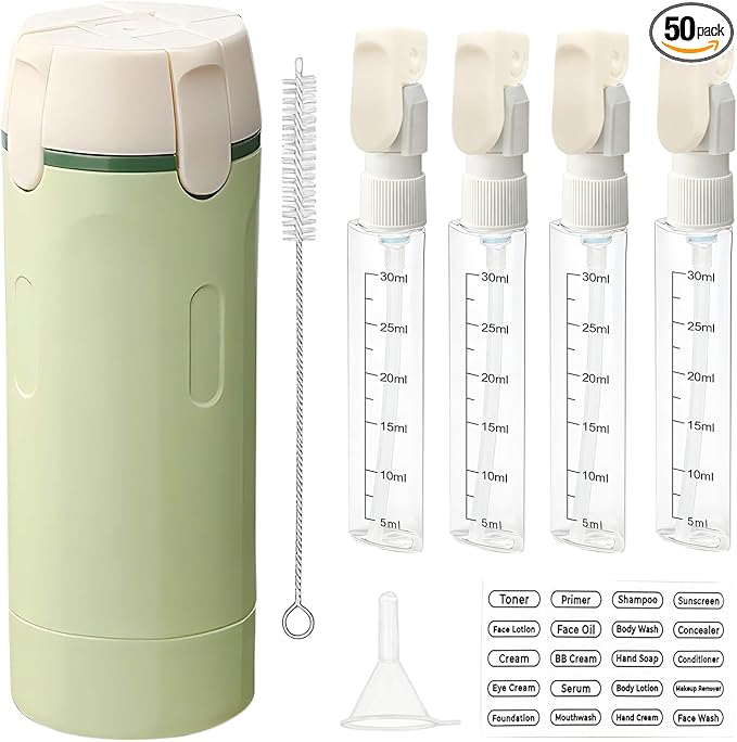 4 in 1 Travel Dispenser Bottles Refillable | Travel-Friendly | No-Spill Design | Buy 1 Get 1 FREE