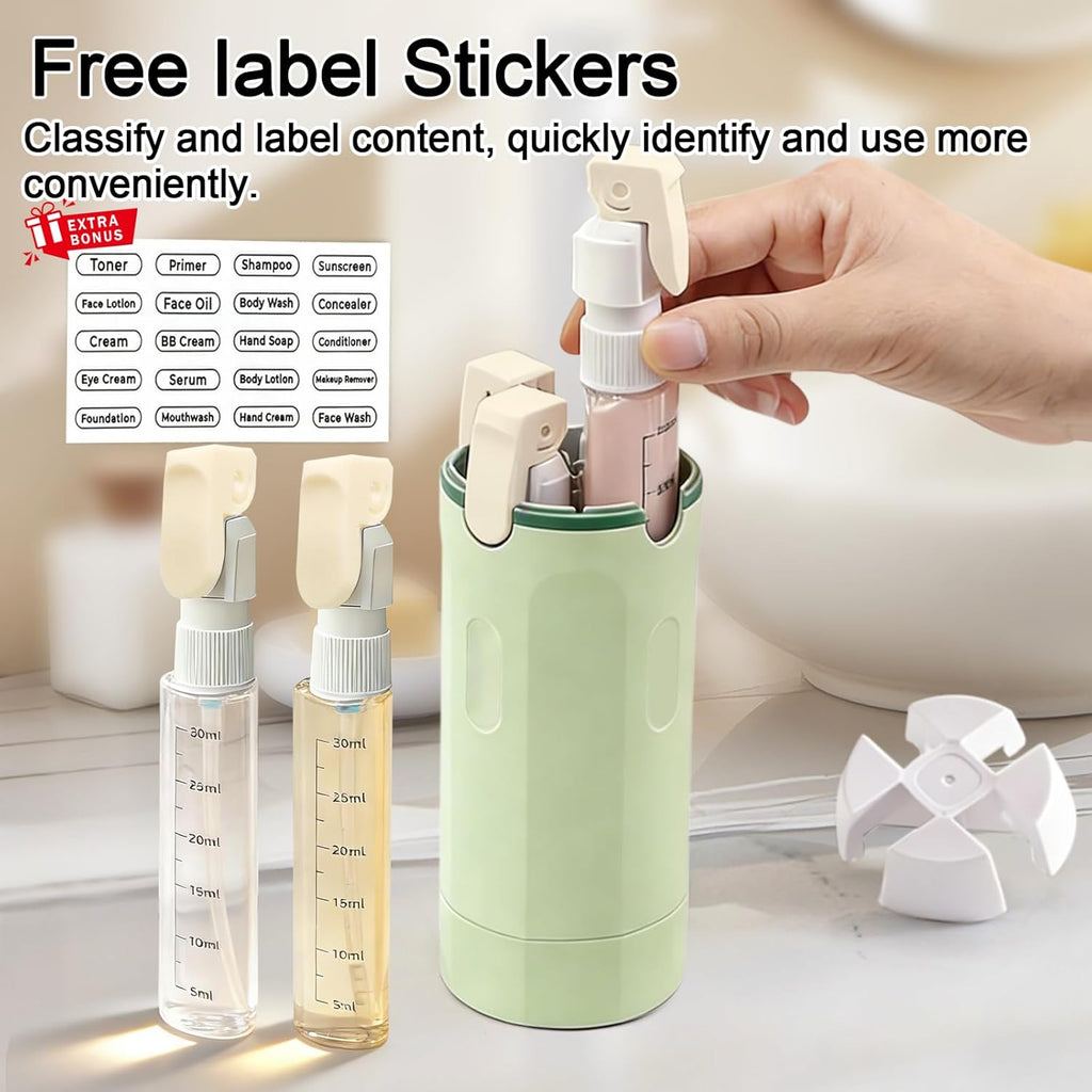 4 in 1 Travel Dispenser Bottles Refillable | Travel-Friendly | No-Spill Design | Buy 1 Get 1 FREE