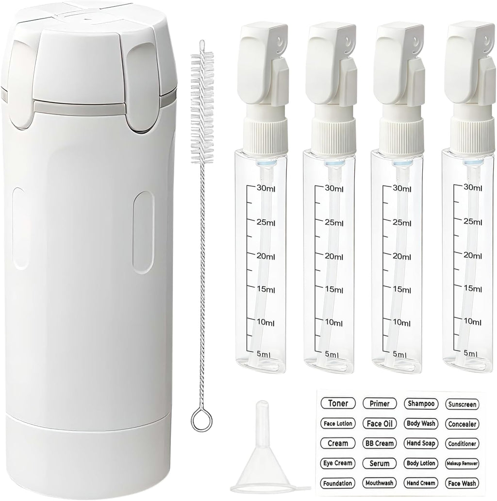 4 in 1 Travel Dispenser Bottles Refillable | Travel-Friendly | No-Spill Design | Buy 1 Get 1 FREE