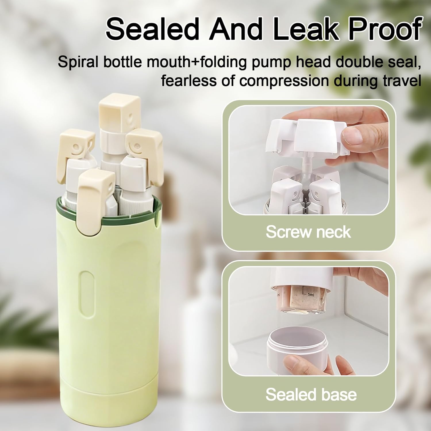 4 in 1 Travel Dispenser Bottles Refillable | Travel-Friendly | No-Spill Design | Buy 1 Get 1 FREE