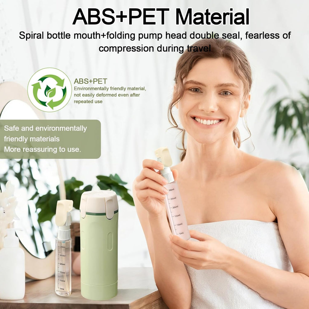 4 in 1 Travel Dispenser Bottles Refillable | Travel-Friendly | No-Spill Design | Buy 1 Get 1 FREE