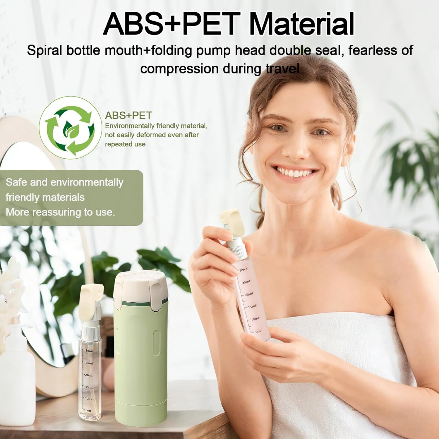 4 in 1 Travel Dispenser Bottles Refillable | Travel-Friendly | No-Spill Design | Buy 1 Get 1 FREE