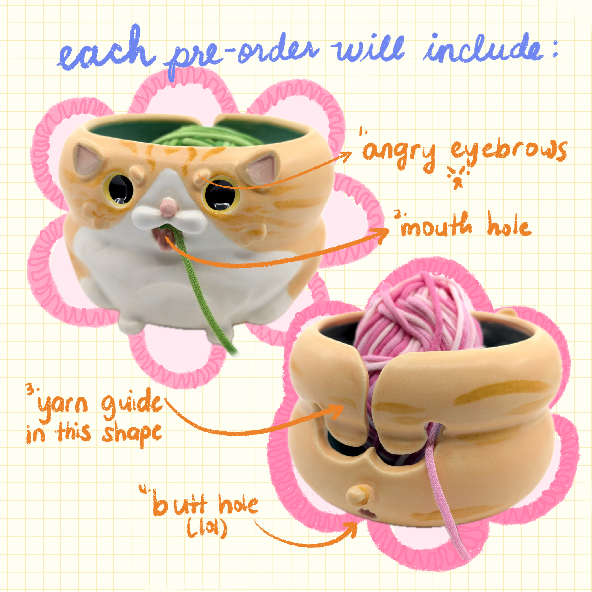 Cute Cat Yarn Bowl | Home Decor | Buy 1 Get 1 FREE